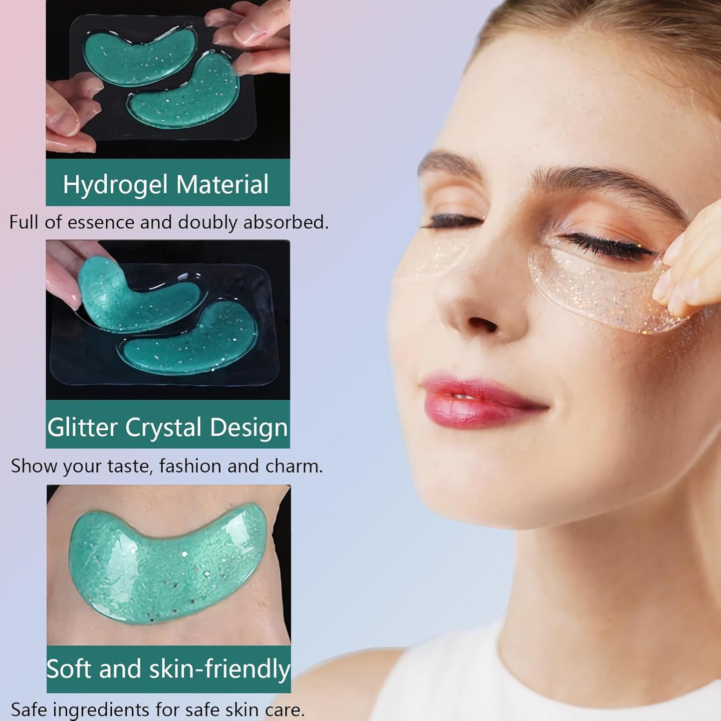 Miniling 28 Pairs Collagen Eye Masks, Reduce Wrinkles Under Eye Patches for Puffy Eyes, Dark Circles, Eye Bags, Natural Collagen Eye Gels Pads Face Moisturizer for Men Women