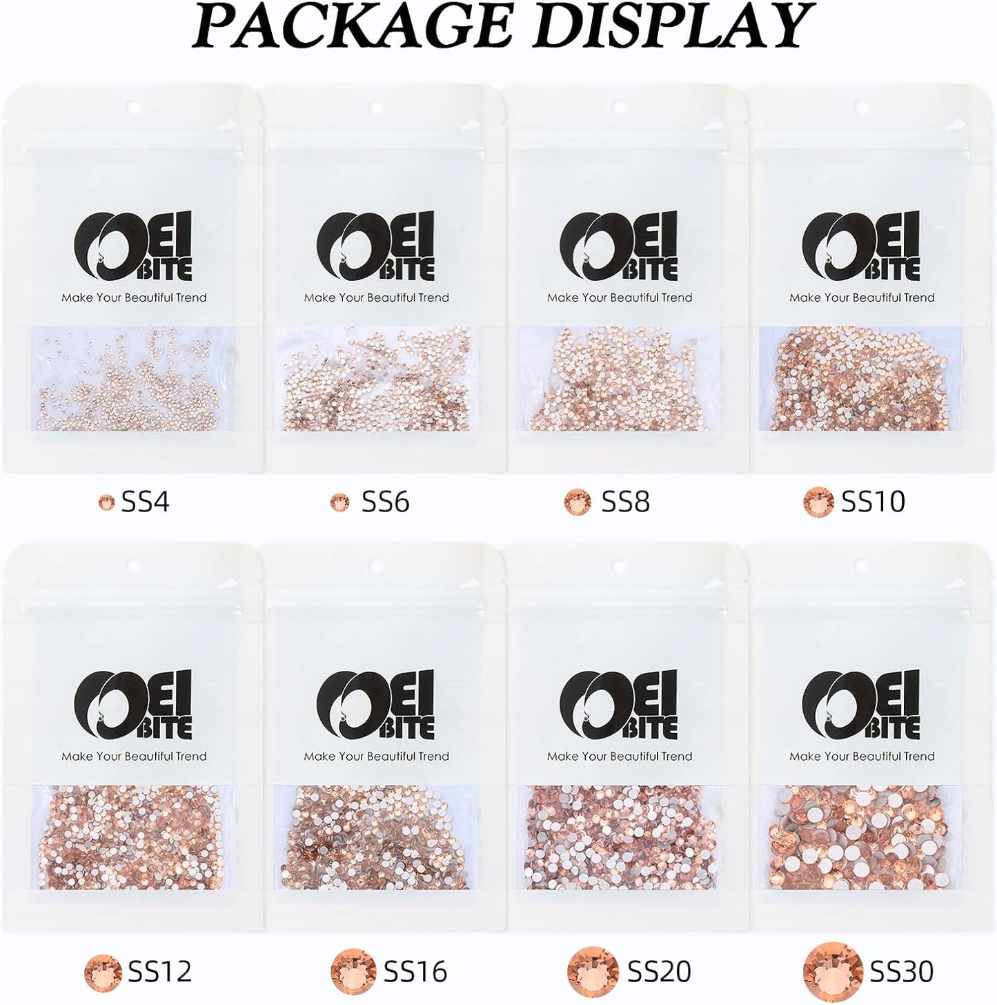 Champagne Flatback Rhinestones, Glass Rhinestones for Nail Art and Craft, Glue Fix, Loose Crystal Gemstones(Champagne, SS20, 1440pcs, 4.6-4.8mm)