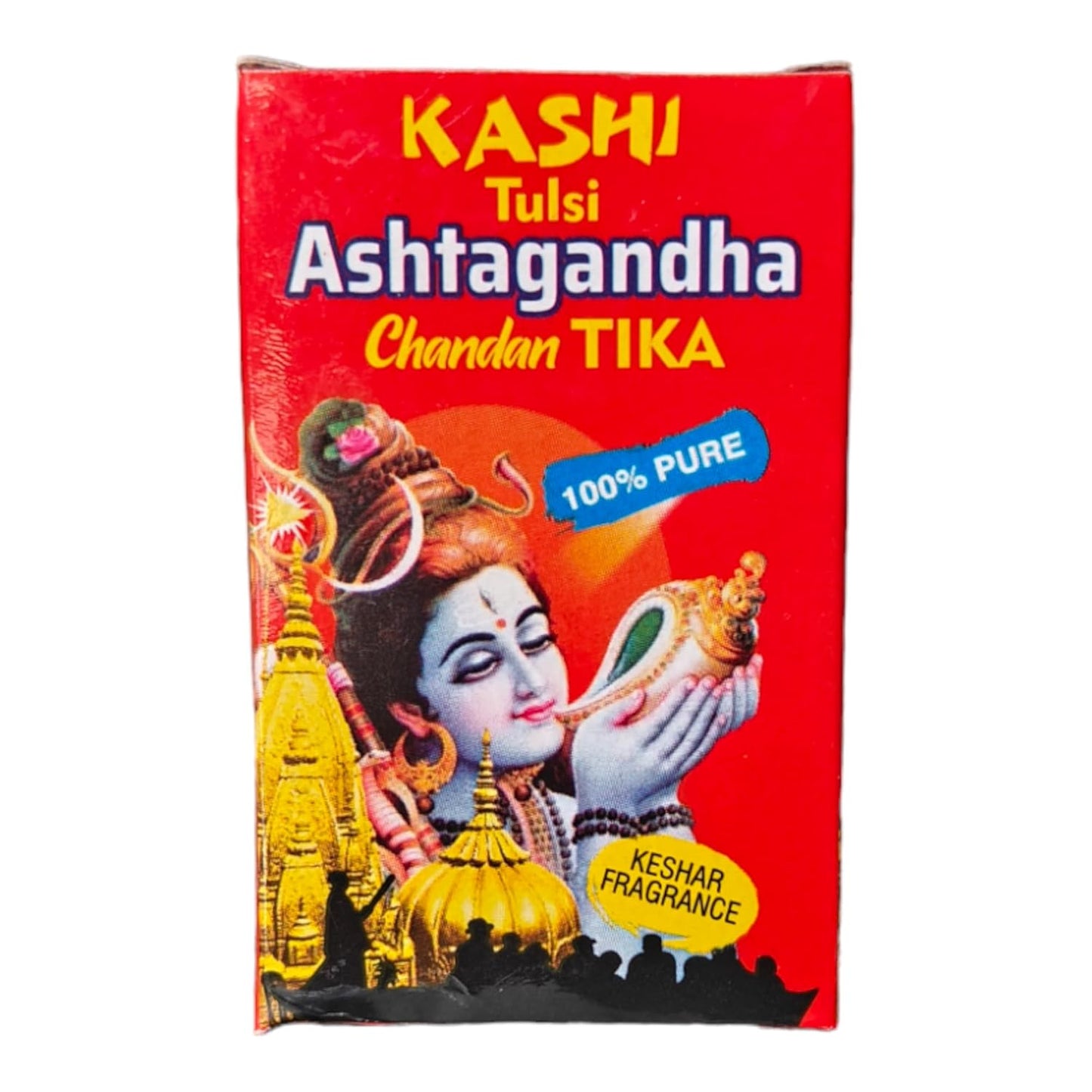 Ashtagandha Chandan Tika Powdered Tika Pooja Tilak Powder, 60g, Yellow, 2.12 Ounce (Pack of 1)