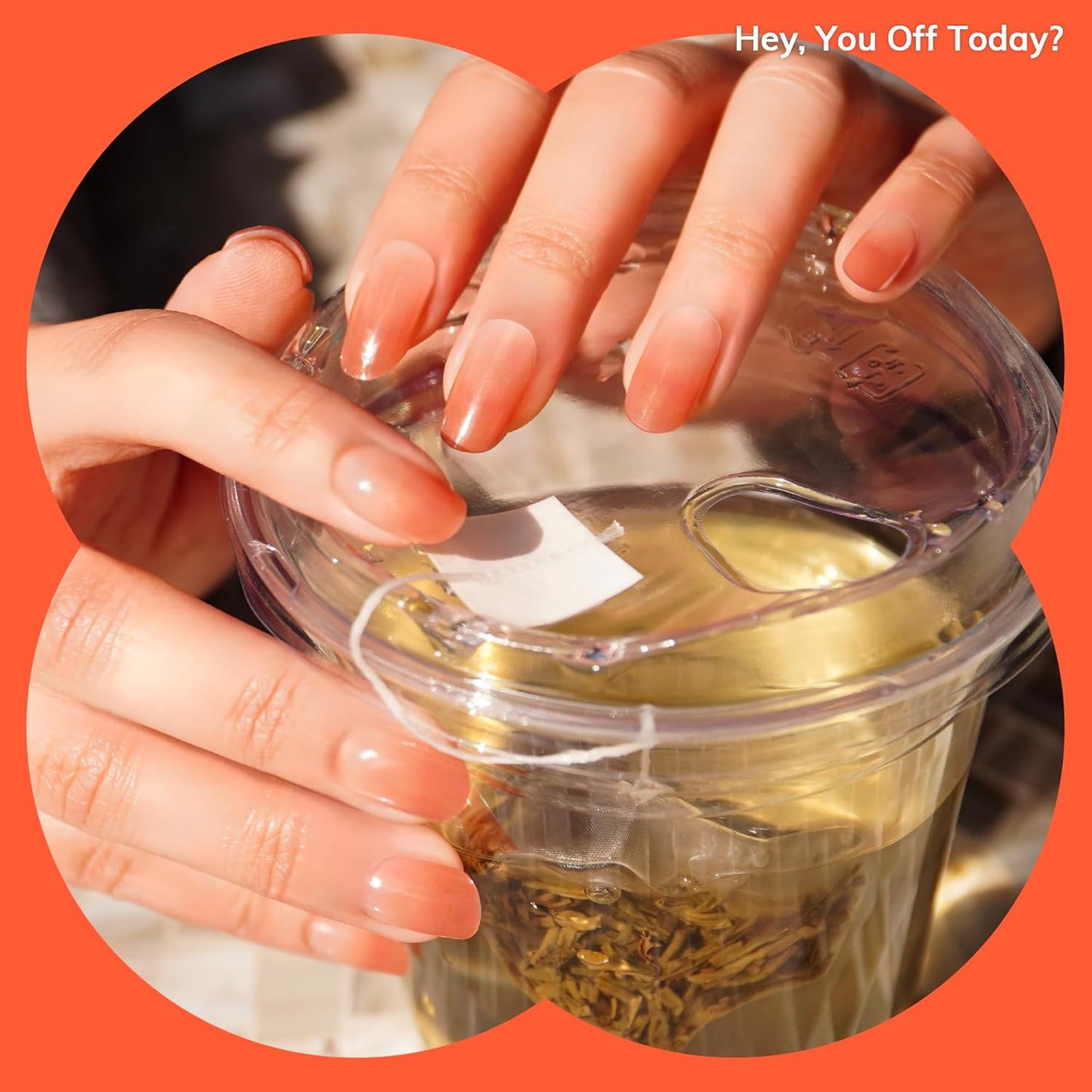 Semi Cured Gel Nail Strips | No LED Lamp Needed | Ombre, Pink, Spring | Easy Apply & Remove, Salon Quality | Includes 28 Strips, 1 Prep Pads, Nail File & Wooden stick - Hey, You Off Today?