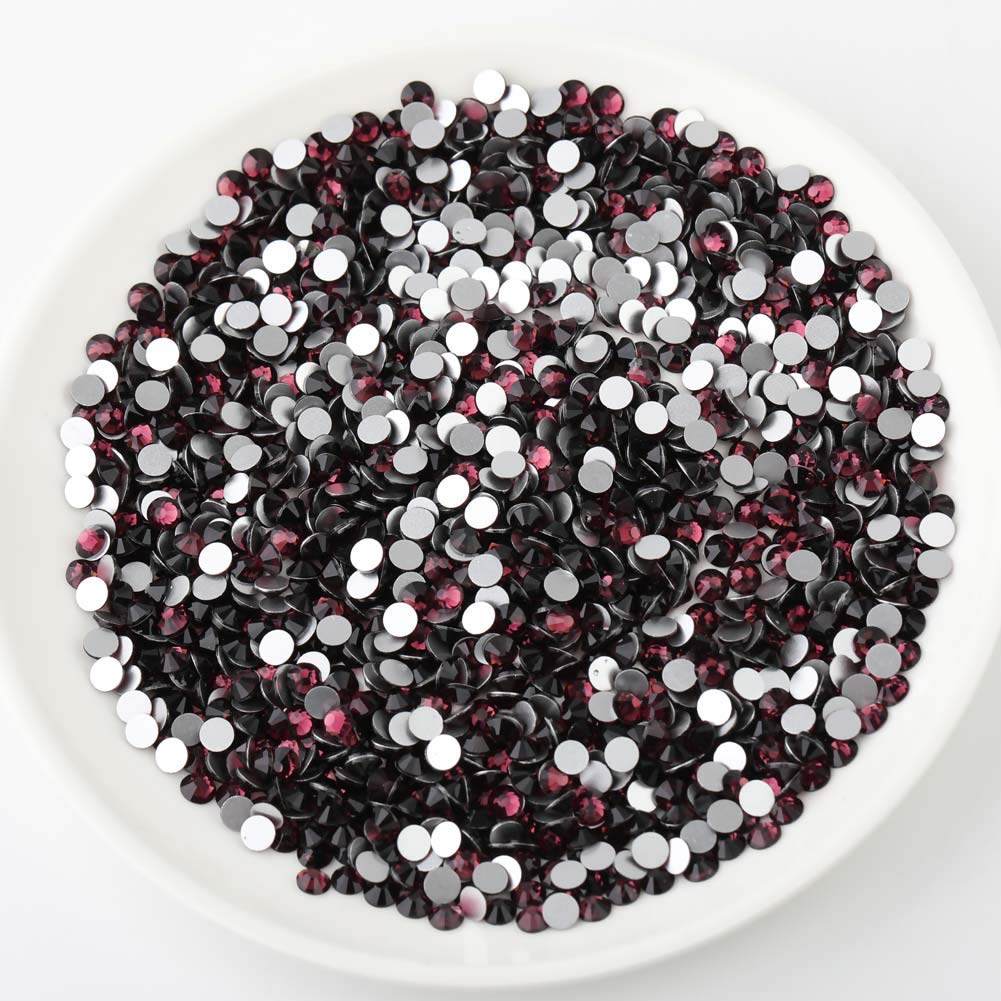 beadsland Flat Back Crystal Rhinestones Round Gems, Amethyst (6.4-6.6mm) SS30/288pcs