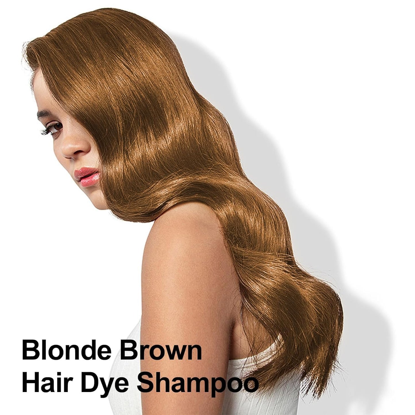 Hair Dye Shampoo 3 in 1, Blonde Brown Hair Dye 16.9 FL Oz, Hair Shampoo, Semi-Permanent Hair Color Shampoo, Lasts 30 Days (Blonde Brown)