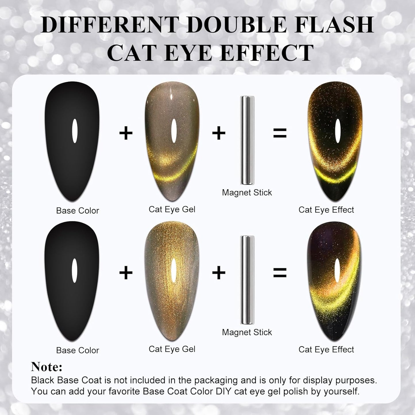 Imtiti Smile Gold Green Color Gel Nail Polish, 0.5fl oz Dopamine Cat Eye Spring Summer UV Nail Polish with Magnetic Stick, 15ML