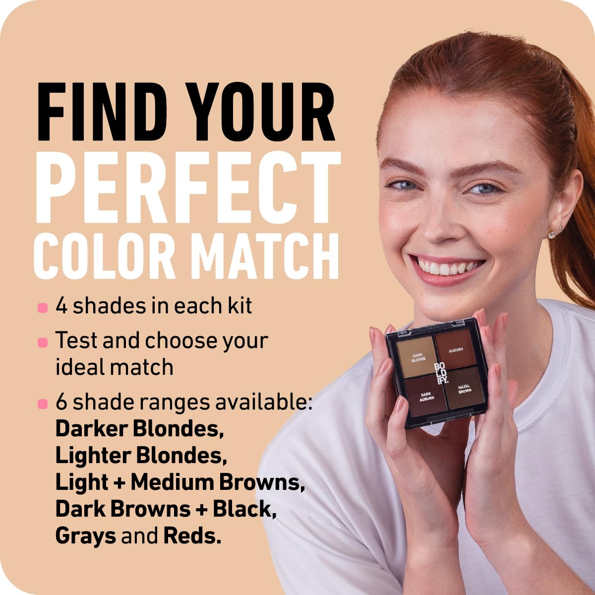 BOLDIFY Hairline Powder Color Sample Kit - Root Touch Up Hair Color for Gray Coverage - Bald Spot Concealing Hair Powder for Women & Men - 48-Hour Stain-Proof - Dark Browns + Black