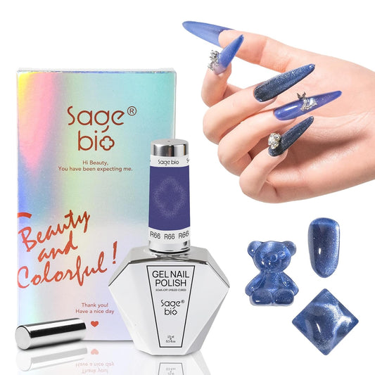 Multifunctional Cat Eye Gel Nail Polish, No Base or Top Coat Required, 15ml, Lasts Up to 4 Weeks, UV/LED Cured, Easy Application, R66