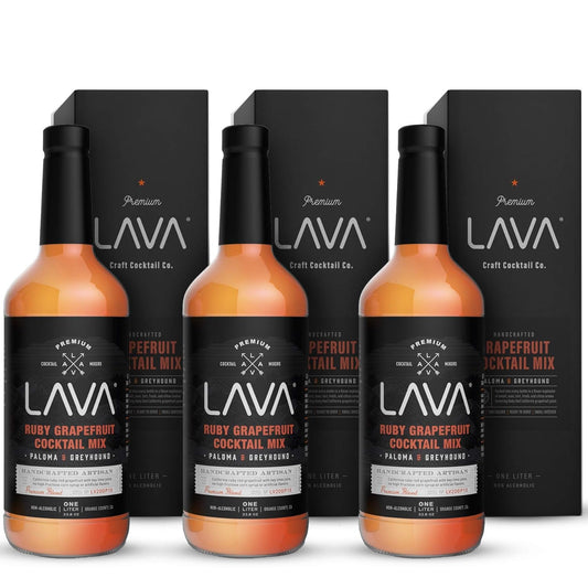(3 Pack) LAVA Premium Skinny Paloma Mix Craft Cocktail Mixer, Ruby Red Grapefruit Juice, Key Lime Juice, Low Calorie, Ready to Use, No Artificial Sweeteners, Greyhound, Margarita