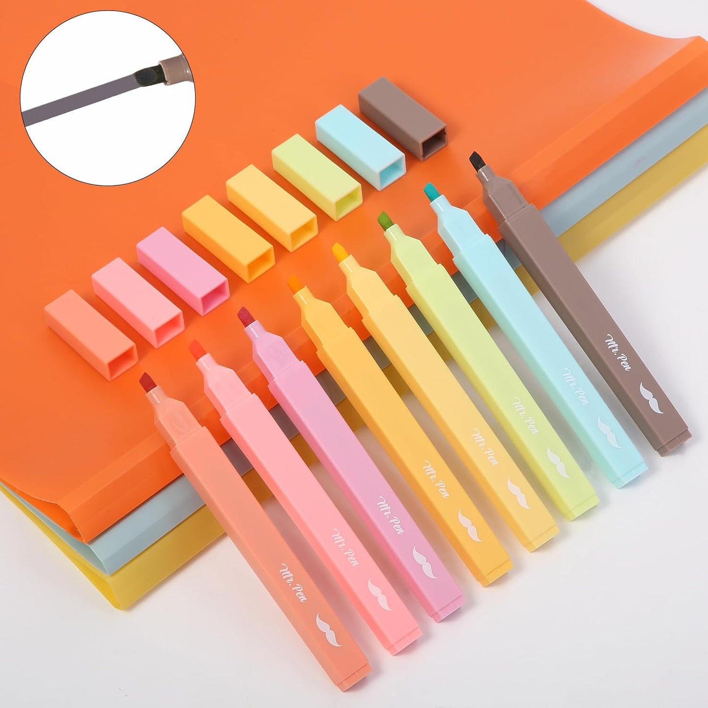 Mr. Pen- Aesthetic Highlighters, 8 pcs, Chisel Tip, Autumn Colors, Cute Highlighters Assorted Colors