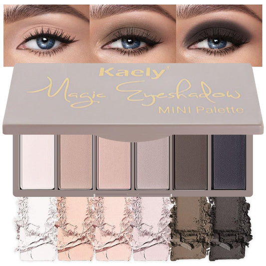 Kaely 6 Color Mini Nude Eyeshadow Palette Makeup, Highly Pigmented Eye Shadow Palette Waterproof, Natural Matte Eye Shadow Palette, paleta de sombras de ojos, Vegan & Cruelty-free, 01