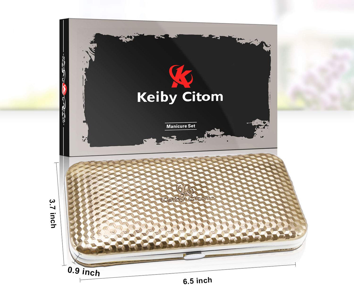 Manicure Set Professional Nail Clippers Kit Pedicure Care Tools- Stainless Steel Women Grooming Kit 12Pcs for Travel or Home (Gold)