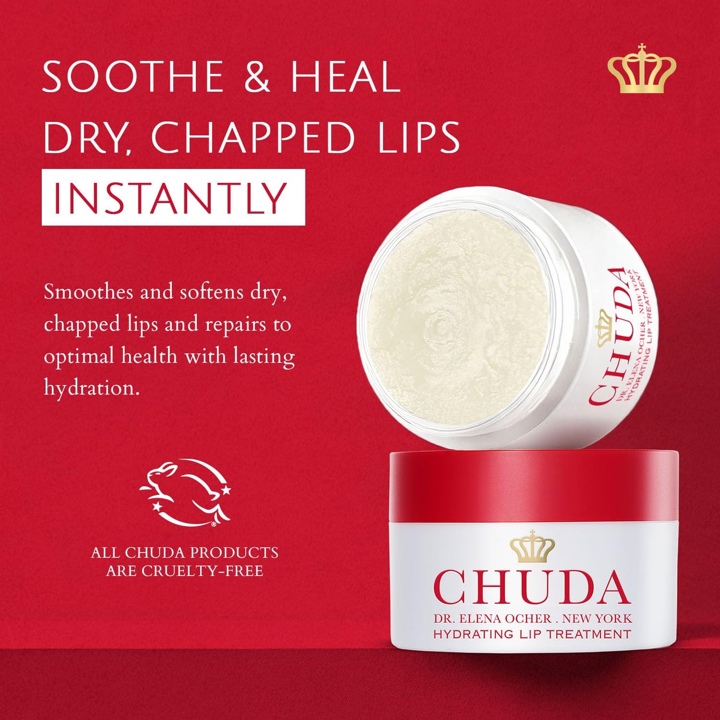 Chuda Hydrating Lip Treatment, Lip Moisturizer with Remedea Compound - 5ml Made in USA, Plumping Lip Balm, Anti Aging Lip Balm Chapped and Dry Lips Treatment, Intense Hydrating Daily Lip Care