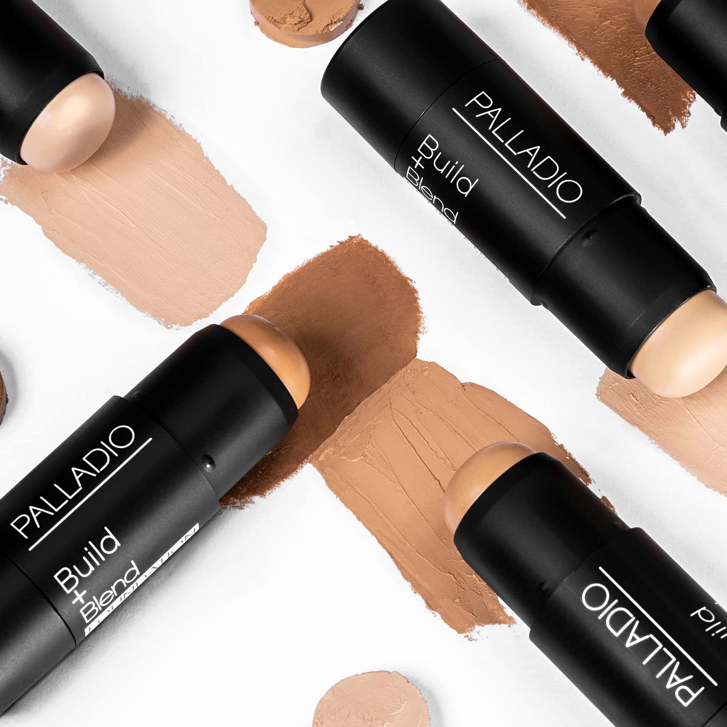 Palladio BUILD + BLEND Foundation Stick, Contour Stick for Face, Professional Makeup for Perfect Look, 0.25 Ounce (Amber Glow)