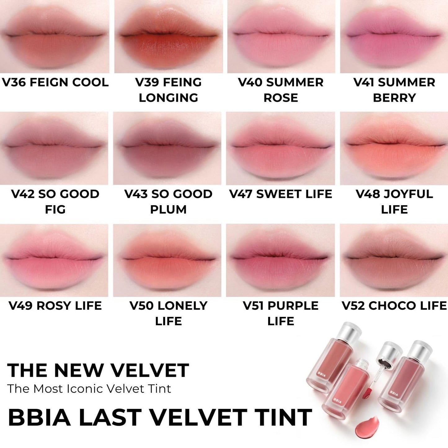 BBIA Last Velvet Tint NEW - Soft Creamy Matte Finish Lip Stain, Blur Effect & Velvety Texture, Long-Lasting, High Pigment, Non-Drying, Vegan, Korean Lip Makeup (V39 FEIGN LONGING, Pack of 1)
