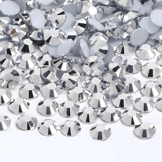 Flatback Rhinestones Round Gems for Nails Art and Crafts 620Pcs SS30 6mm Glitter Crystals Stone DIY Bags Clothes Shoes (Silver)