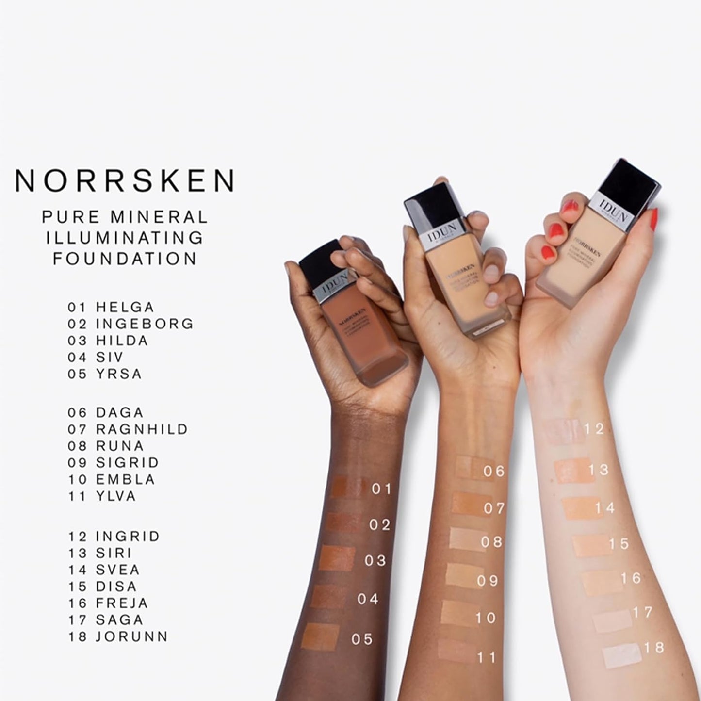 Liquid Norrsken Foundation - Silky Smooth Coverage - Luminous, Dewy Finish for Dry and Dull Skin - Water Resistant and Vegan Makeup - 220 Runa - Neutral Olive Beige - 1.01 oz