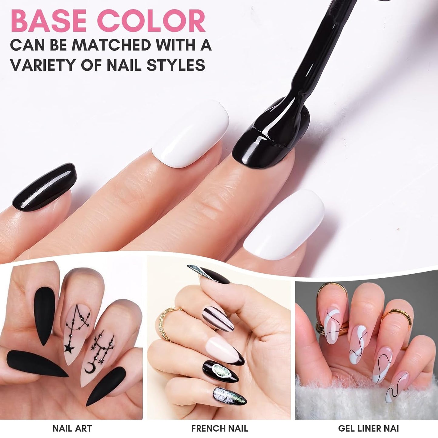 Makartt Black Gel Nail Polish 15ml, Noir Soak Off Gel for DIY Manicure & Nail Art Designs, UV/LED Light Cured, Long-Lasting Finish for Home & Salon Use