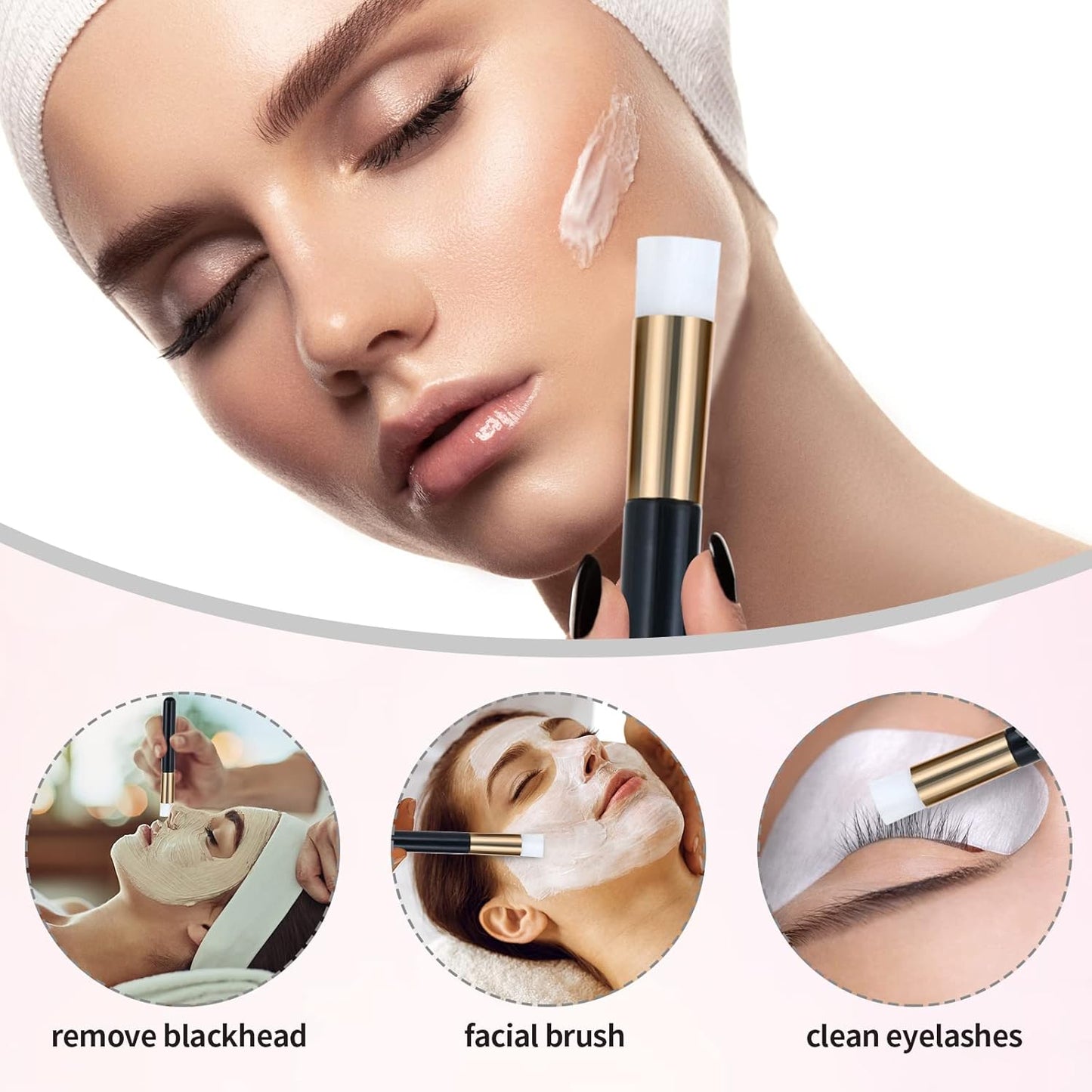 100 Pcs Lash Shampoo Bottle Brushes Set 20 Empty Foam Pump Dispensers 20 Label Stickers 20 Mascara Wands and Tubes 20 Cleansing Brush 20 Bag for Eyelash Extensions Aftercare(Black)