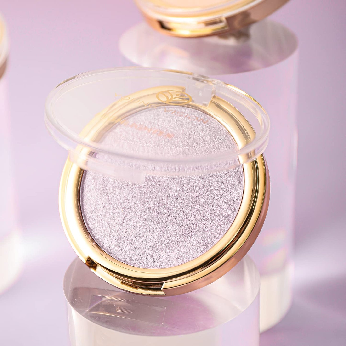 YOUNG VISION Pressed Powder Highlighter, Baked Natural Glow Contour Powder & Face Highlighter, Cruelty Free, Shimmer Highlighting Makeup for Face, Eye, Eyeshadow, Body, Skin (Purple)