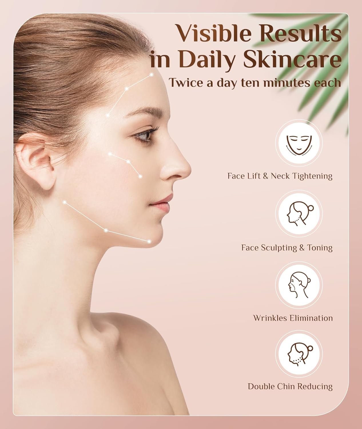 7 Color Galvanic Machines - Red Light Therapy for Face and Neck, Face Massager Tool for Wrinkles, Double Chin, Vibrating Facial Massager with Thermals, Black