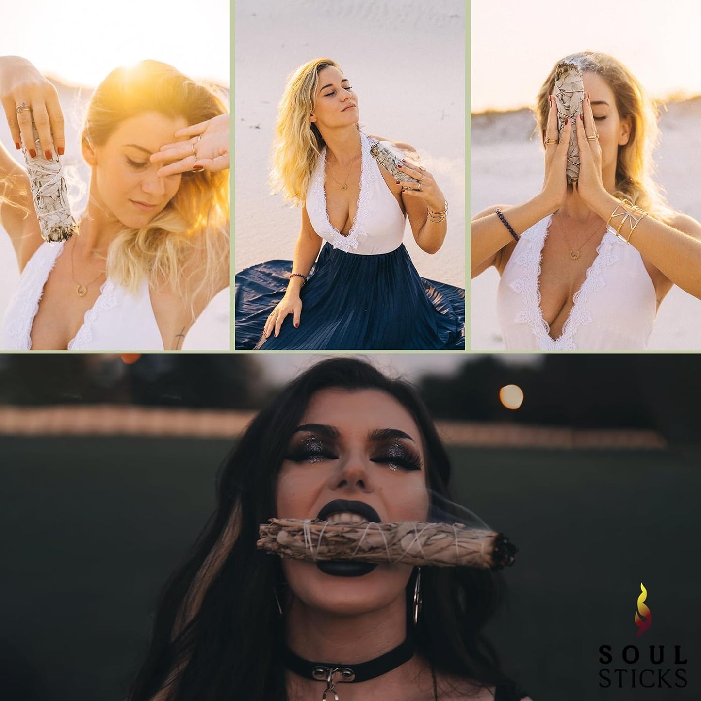 SOUL STICKS 9 Inch 3-Pack Organic California White Sage Smudge Sticks Bulk for Home Cleansing, Negative Energy Removal, Good Energy Meditation & Smudging Rituals | Pure Sage Bundles