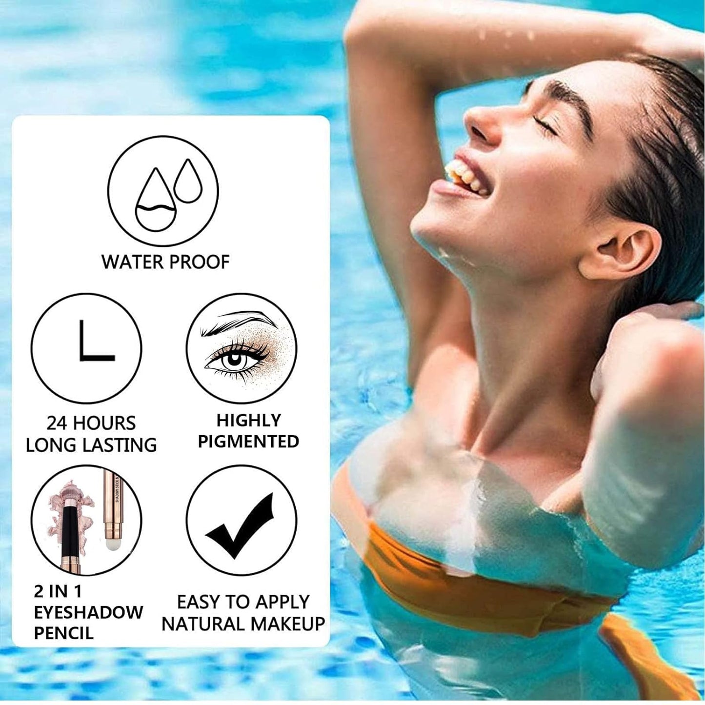 Green Eyeshadow Stick Halloween Makeup Cream Shimmer Single Eyeshadow Pencil Crayon, Hypoallergenic Waterproof Long Lasting Eye Shadow Stick High Pigment Eye Highlighter Pen(Green Shimmer#11)