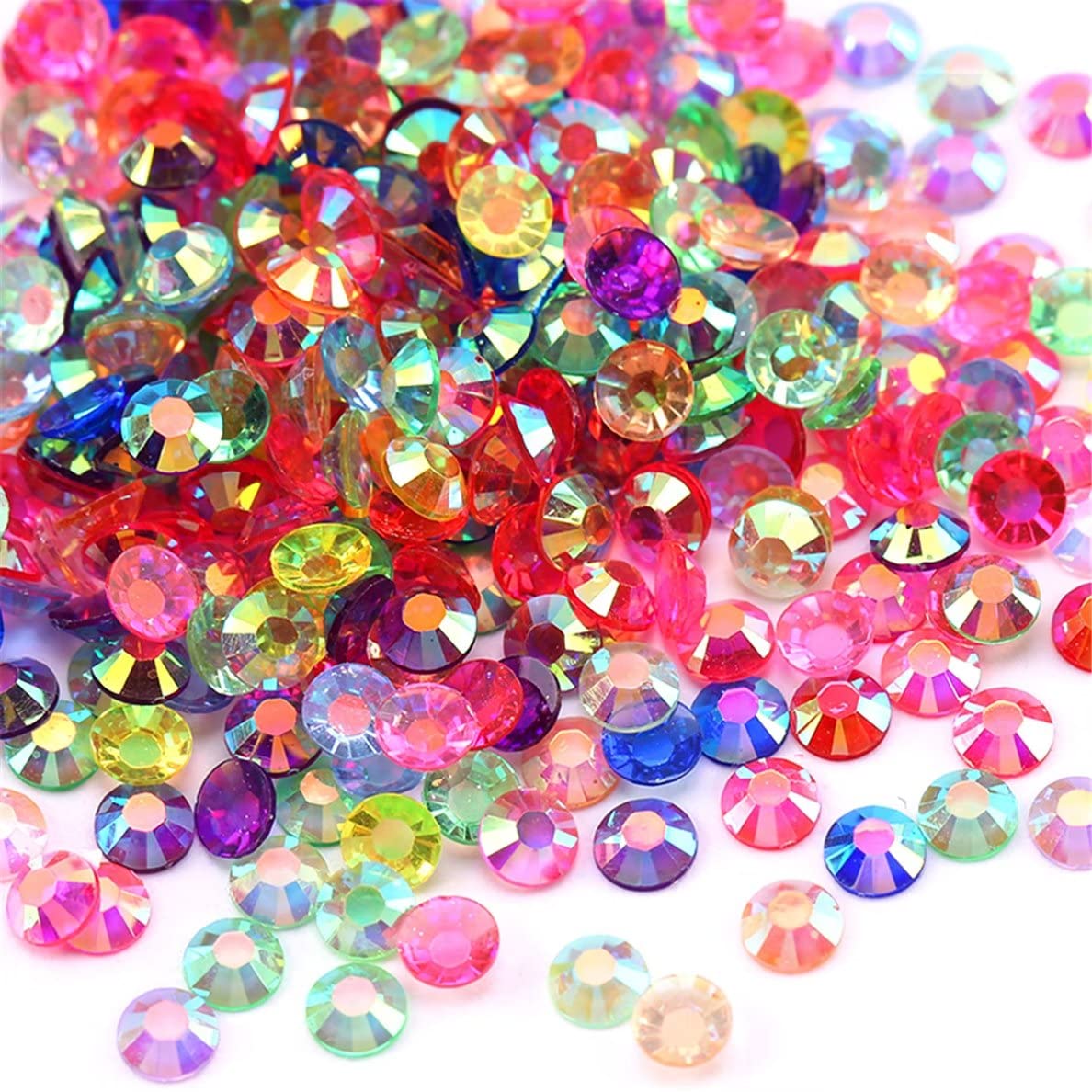 4500 Pcs SS6 2mm AB Flatback Rhinestones for Nails Art Crafts Transparent Glitter Round Gems Crystals DIY Clothes Shoes(Clear Light Rose Red AB)