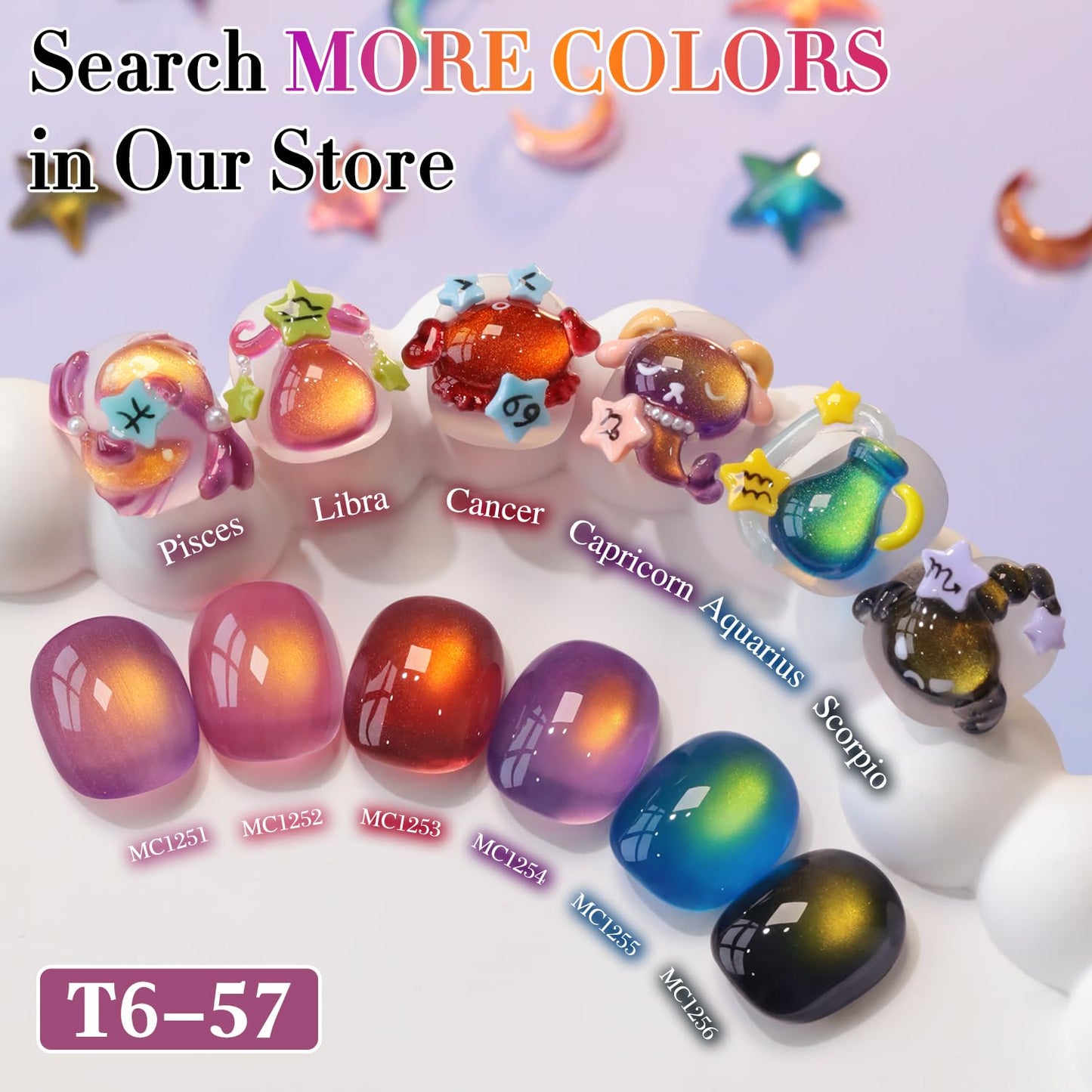 Double Rhythm 0.5 OZ Cat Eye Gel Polish with Magnet 15ML Holographic Glitter Shimmer Translucent Jelly Color Magnetic Nail Polish Salon DIY at Home (Sunny Rose-MC1251)