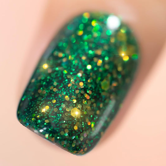 YTD Likomey Glitter Gel Nail Polish,15ml Sparkling Colorful Green Glitter Fall Winter Salon Home DIY UV Manicure Color Varnish,SF359