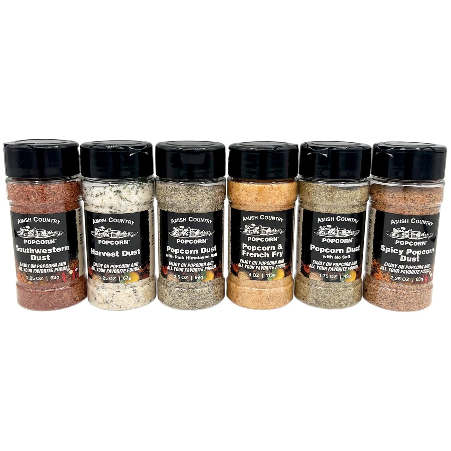 Amish Country Popcorn | 6 Pack Popcorn Dust Variety Bundle | Old Fashioned, Non-GMO and Gluten Free