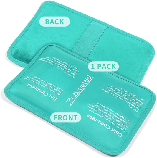 Gel Ice Pack for Injuries Reusable Soft Freezer Ice Bag with Strap- Hot Cold Compress Packs for Swelling Bruises Surgery Knee Shoulder Foot Back Ankle Neck Elbow Wisdom Tooth-1 Pack