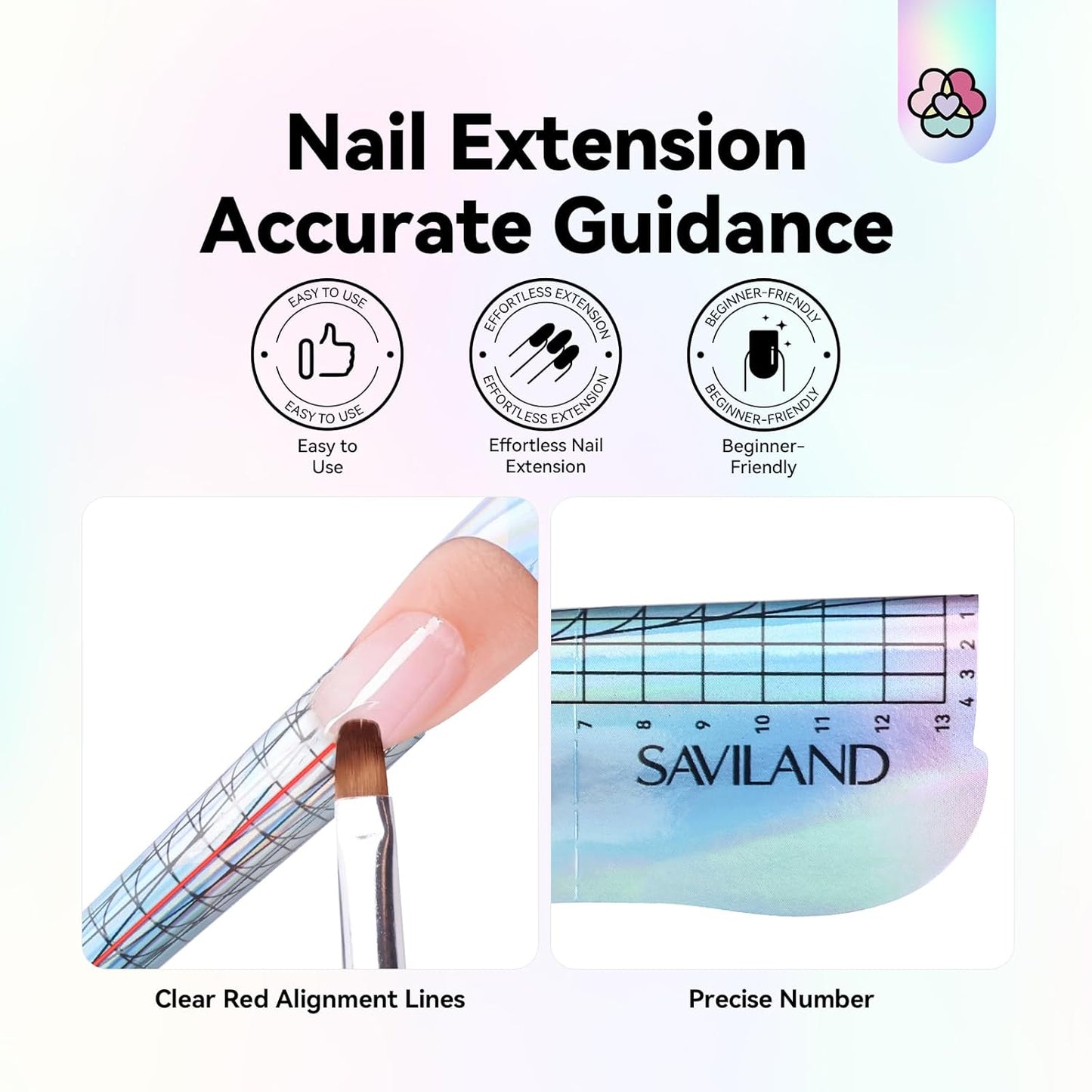 Saviland Long Length Reusable Nail Forms: Super Sticky Duable Poly Gel Nail Forms Sturdy Nail Extension Forms Paper Nail Forms Self-adhesive Nail Model Stencils for Acrylic Nails Builder Nail Gel