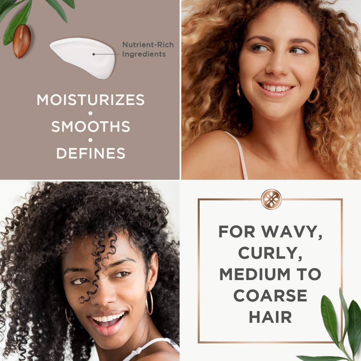 ARGAN MAGIC Defining Curl Cream - Enhances Waves and Curls While Adding Definition | Conditions, Detangles, and Reduces Frizz | Paraben Free (8.5 Ounce / 250 Milliliter)