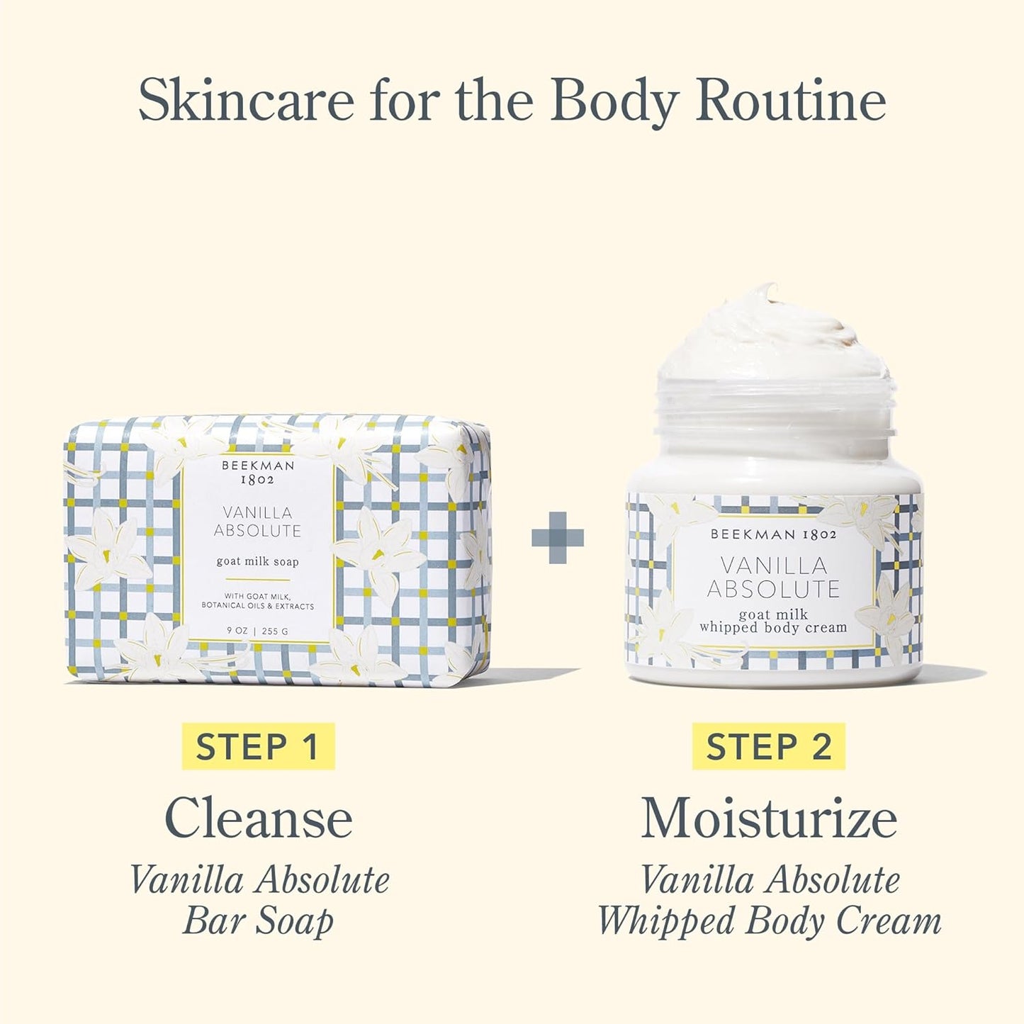 Beekman 1802 Whipped Body Cream, Vanilla Absolute - Scented - 8 oz - Intensely Hydrating & Softens Skin - With Goat Milk - Good for Sensitive Skin - Cruelty Free