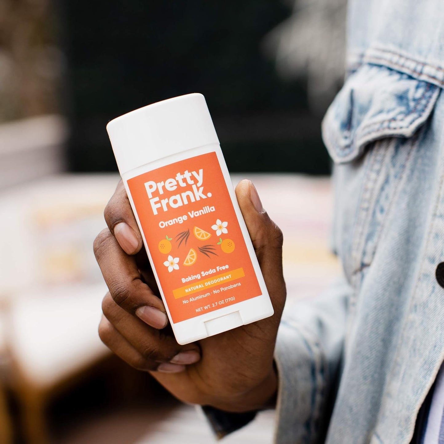 Pretty Frank Natural Aluminum-Free Deodorant Stick, Baking Soda-Free, Orange Vanilla (2-Pack) | Sensitive Skin Friendly, Effective Odor Control for Women & Men, Organic Ingredients and Essential Oils