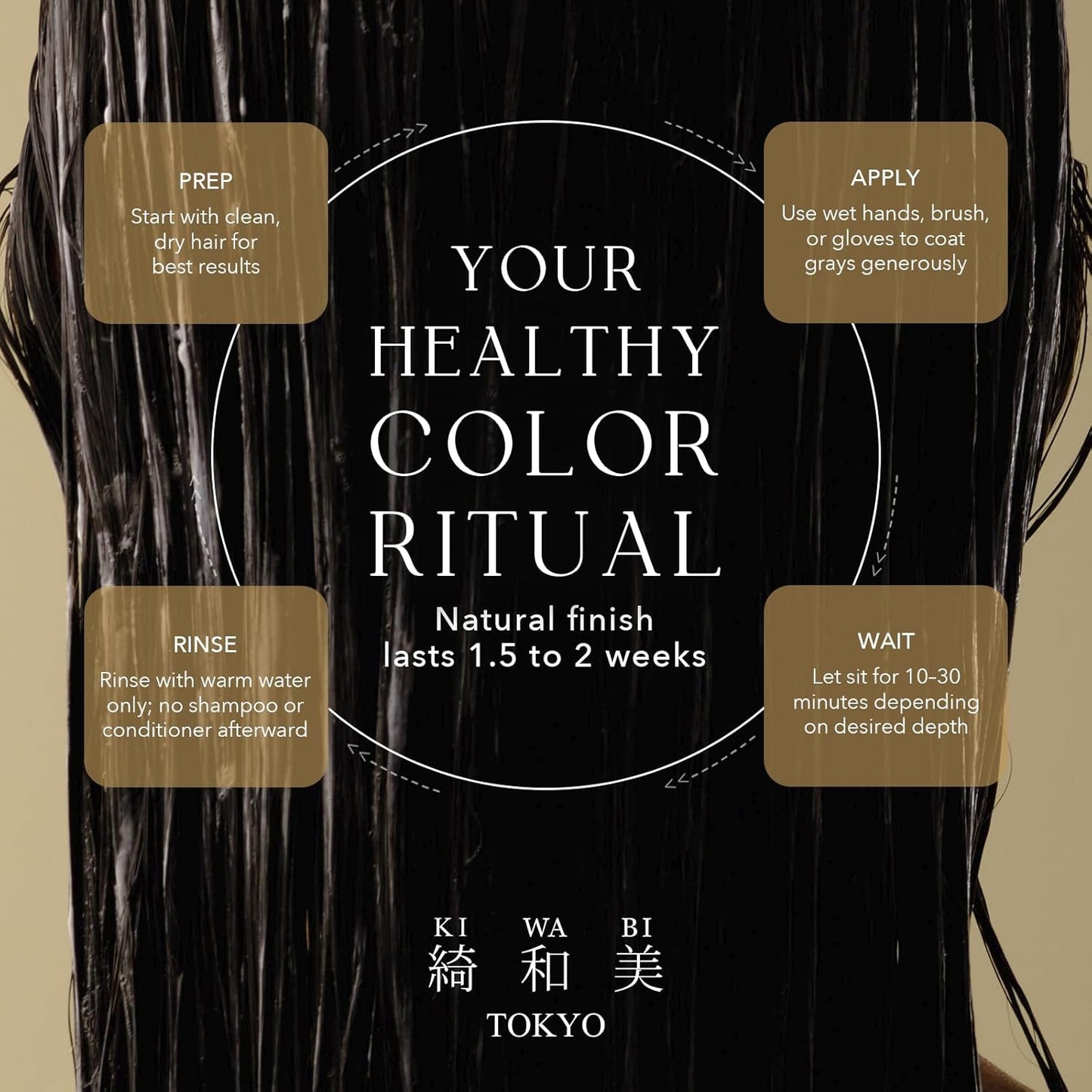 KIWABI Root Vanish Color Treatment in Light Brown Instantly Camouflages Gray Roots and Hair with Natural Anti-Aging Botanicals (150g, Paraben Free, Gray)