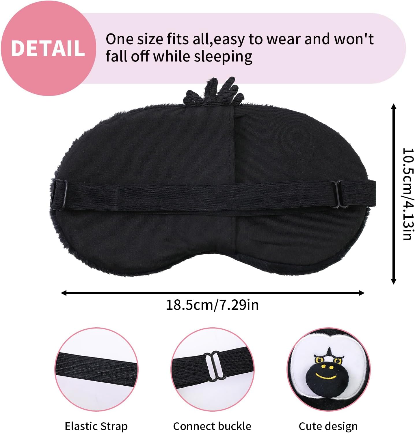 PERFECTSIGHT Sleep Eye Masks, Cute Plush Sleep Eye Cover Lightweight Adjustable Eyeshade Faux Fur Mask Cover for Women Men Sleep Travel Nap, Orang