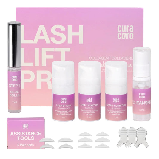 Curacoro Lash Lift Kit - Professional Eyelash Perm Kit, Semi-Permanent Lash Curling, Nourishing Collagen, Hygiene Safe & Easy to Clean, All-in-One for Professional Use