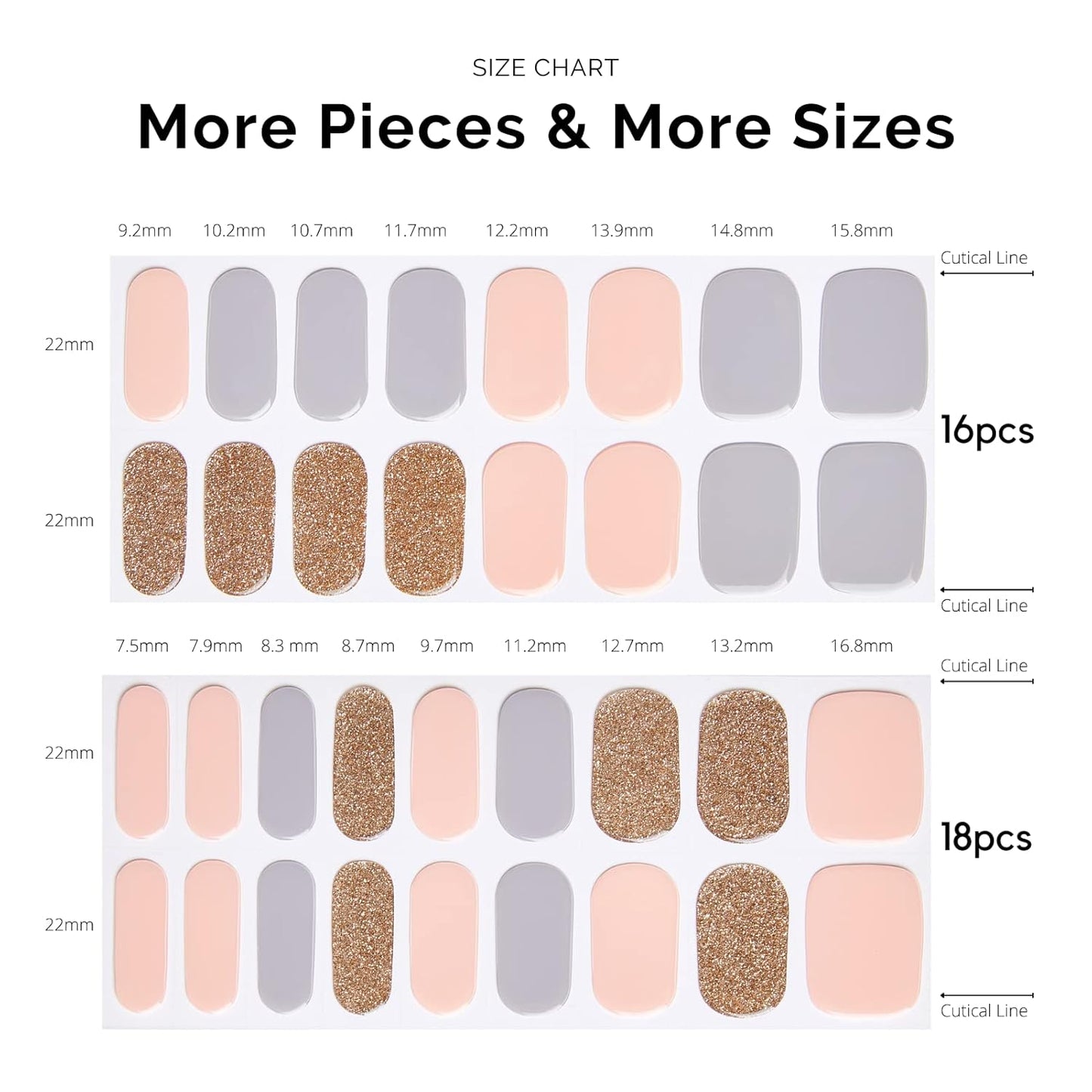 NAILOG Semi Cured Gel Nail Strips 34 pcs, Buy 2 Get 1 UV Lamp, Salon-Quality Gel Nail Stickers, Semicured Nail Wraps with Soft Gel Finish | Summer Soiree