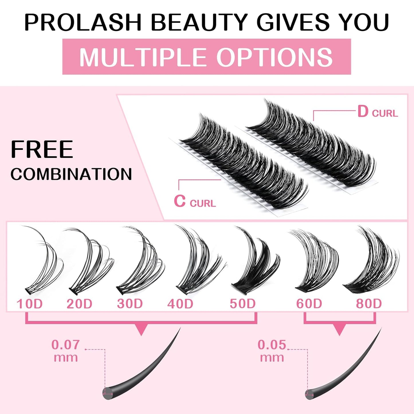 280 Pcs Individual Lashes 60D+80D Mixed 0.05 Lash Clusters 14 Rows that Look Like Eyelash Extensions DIY Lash Extension Self Application At Home (60+80-C-9-16mix)