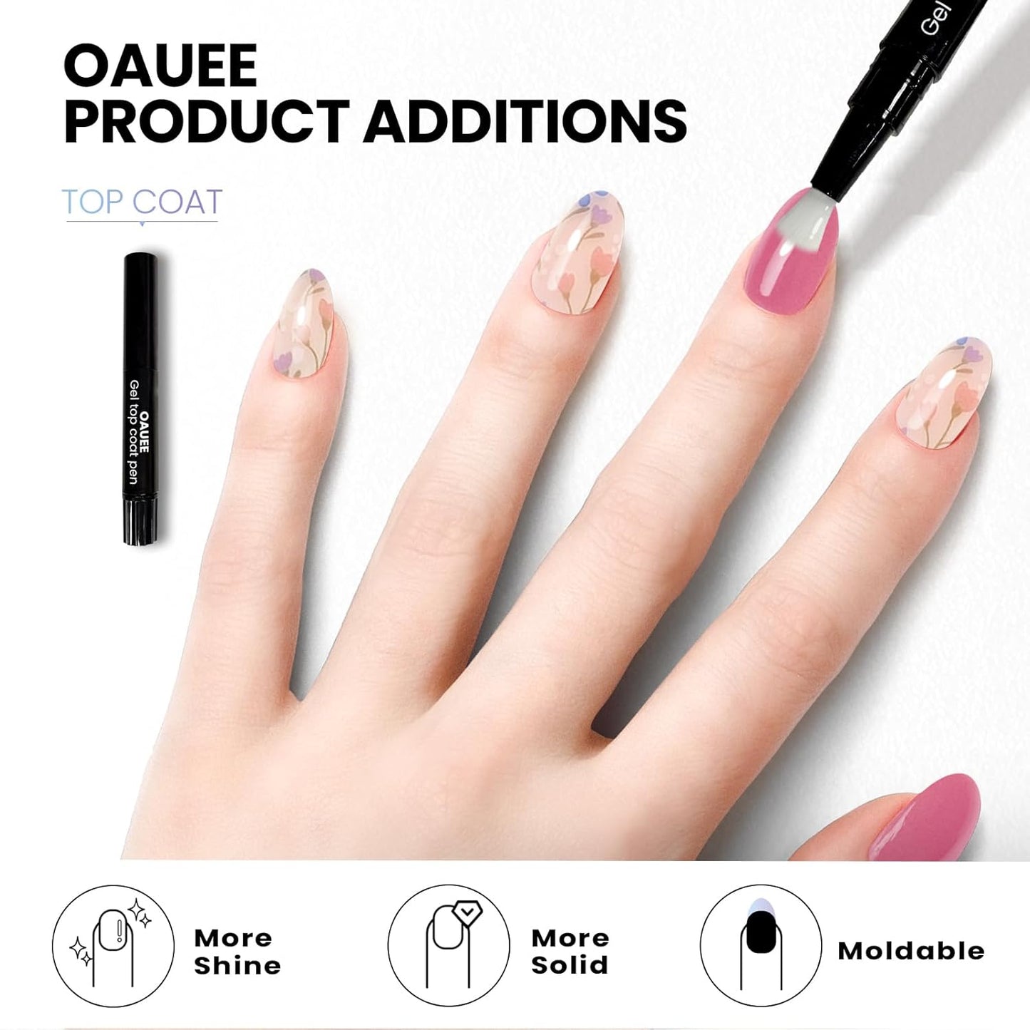 Semi Cured Gel Nail Strips | Built-In Gel Top Coat | UV Light Required | Salon Quality, Easy Application And Removal (Muted Purple Flower)