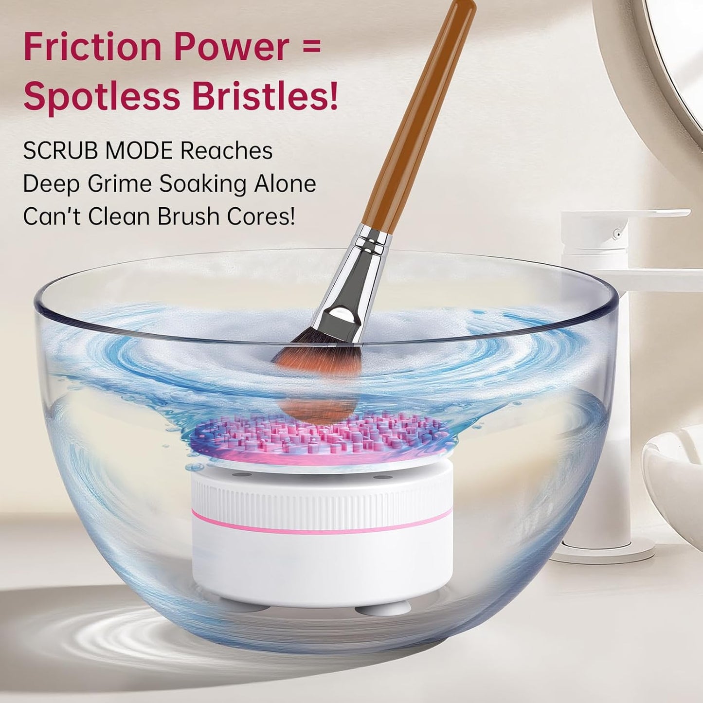 Norate Makeup Brush Cleaner, Stocking Stuffers for Women, Moms, Teen Girls, Electric Makeup Brush Cleaner Machine Solution, Removes Residue from Makeup Brushes with Deep-Clean Cruelty-Free Shampoo