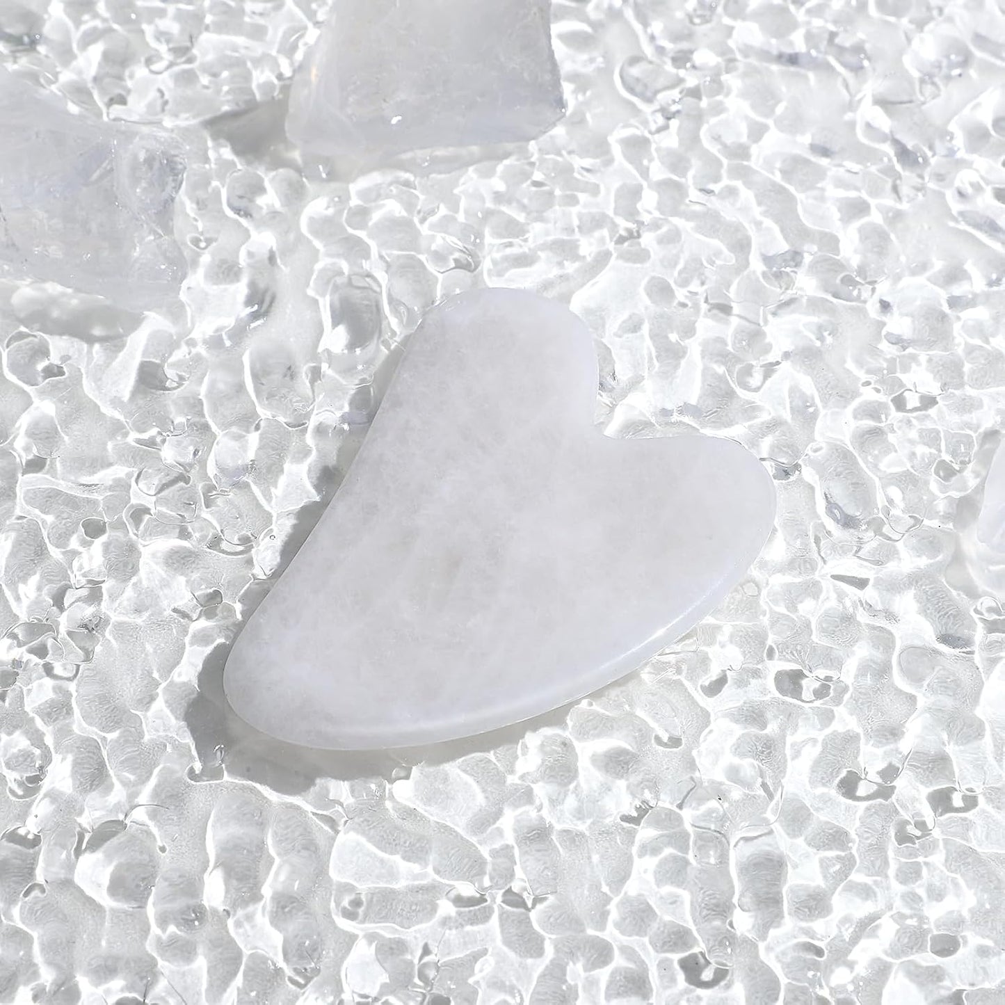 Guasha Tool for Face: White Jade Gua Sha Facial Tools - Gua Sha Stone for Face and Body Skin Massage - Guasha Jade Stone Scraping Massager for SPA Acupuncture, Therapy Trigger Point Treatment