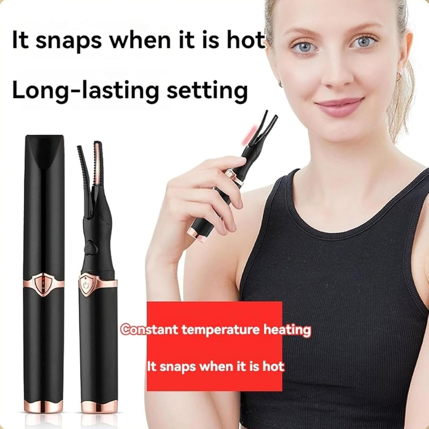 Electric Eyelash Curlers, 2025 New Heated Eyelash Curler, Eyelash Curler for Women, with 8s Fast Heating, 3 Adjustable Temperatures, USB Rechargeable for Long-Lasting Curls (2Pcs White)