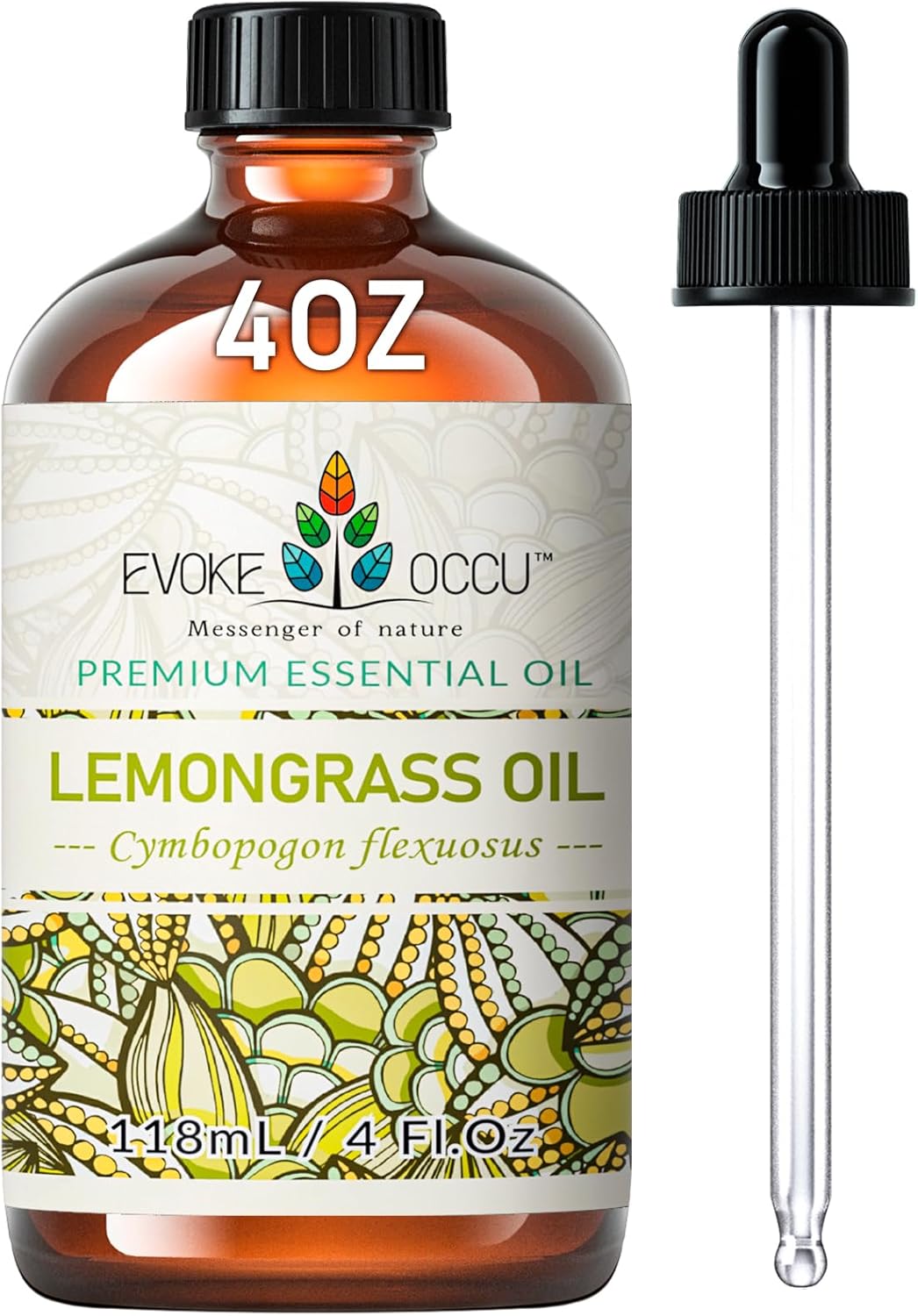 EVOKE OCCU Lemongrass Essential Oil for Diffuser Candle Spray Soap Making - 4 FL Oz