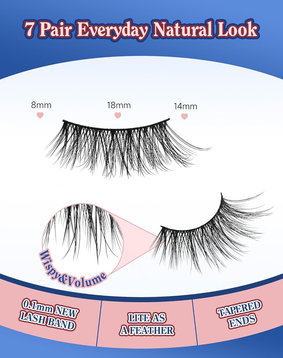 Half Lashes Natural Eyelashes Wispy Lashes Natural Look Cat Eyelashes False Corner Lash Soft Fluffy 3/4 False Eyelash 7 Pairs 14MM D19