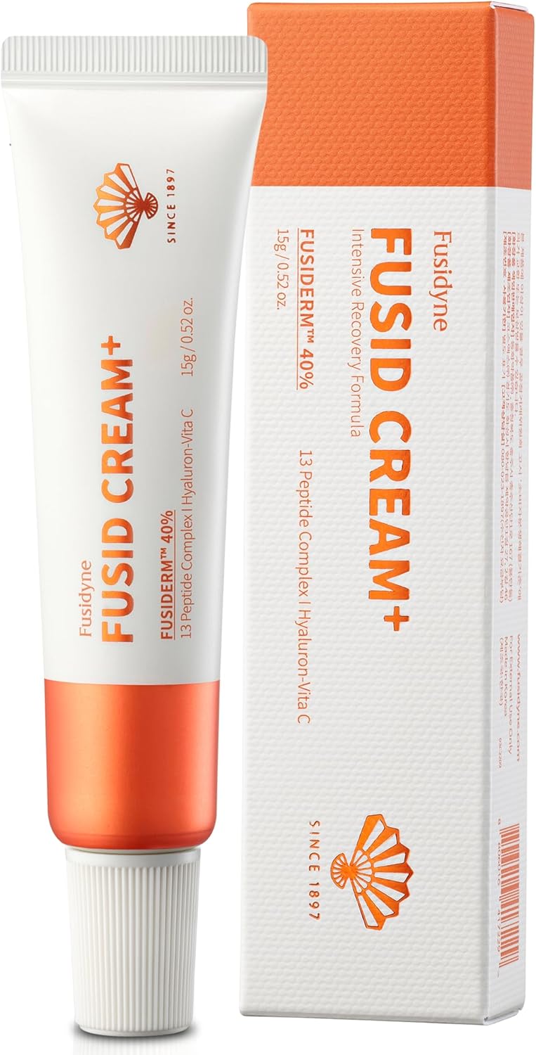 Fusid Cream Plus (0.5oz) - Moisturizer Face Cream for Daily Hydration, Even Skin Tone Travel Essentials Korean Moisturizer for Face with Fusiderm, Peptides, Vitamin C