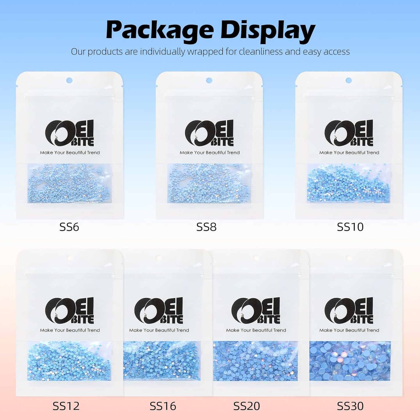 F Light Blue Flatback Rhinestones, Glass Rhinestones for Nail Art and Craft, Glue Fix, Loose Crystal Gemstones(F Light Blue, SS16, 1440pcs, 3.8-4.0mm)