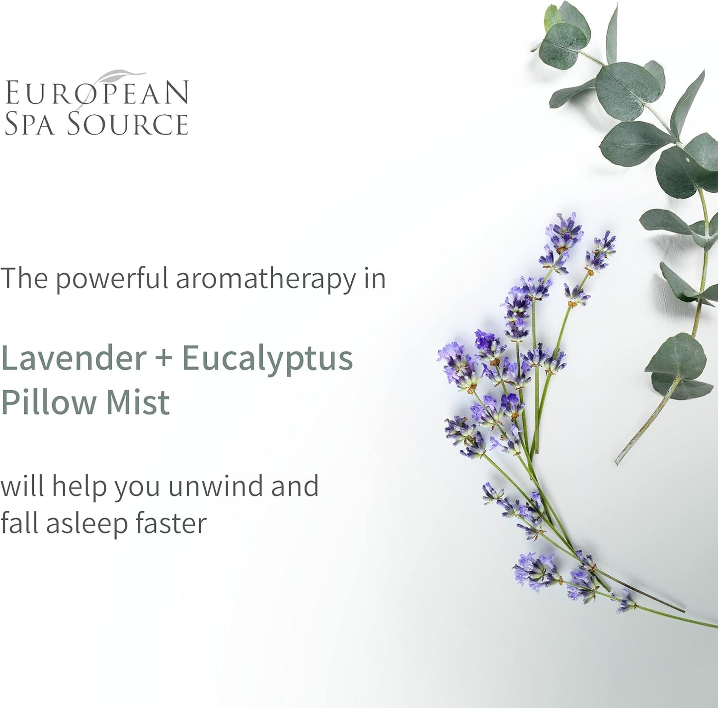 Sleep Well Eucalyptus + Lavender Pillow Mist Spray for Aromatherapy, at Home Spa Experience, Tension Relief, Sleep Support, and Relaxation, 4 fl oz.