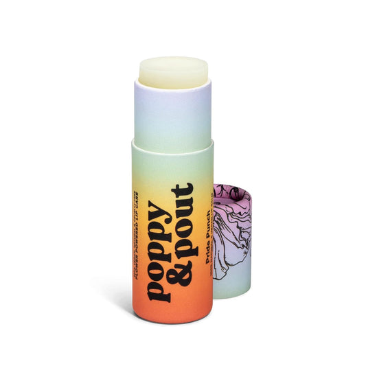 Poppy & Pout Pride Punch Jumbo Lip Balm | All Natural Lip Balms & Moisturizers | Hydrates with Beeswax, Vitamin E, Organic Coconut Oil | Cruelty-Free | Lip Balm in Recyclable Cardboard Tube