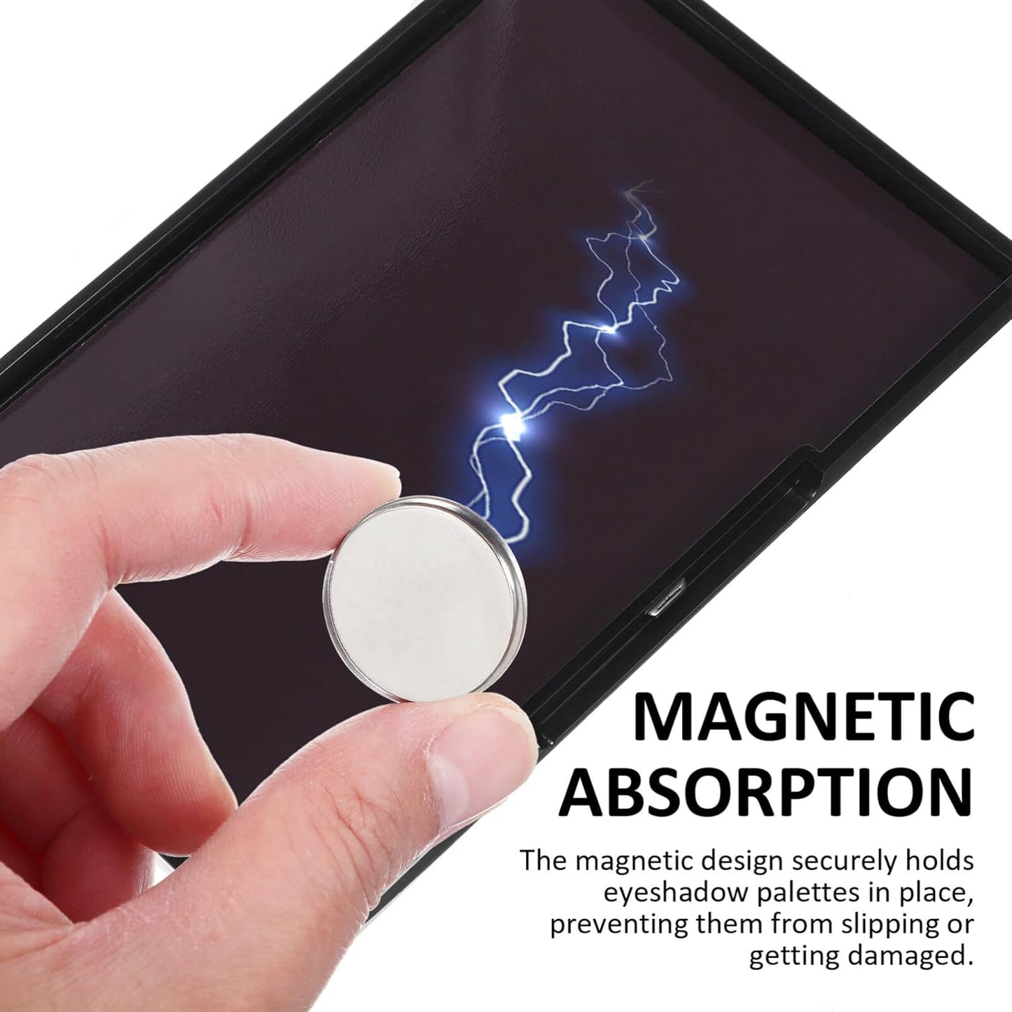 FRCOLOR Empty Eyeshadow Makeup Palette Magnetic Eyeshadow Palette Empty Cream Blush Palette Makeup Tray With 12pcs Round Metal Pans 1pcs Eyeshadow Brush