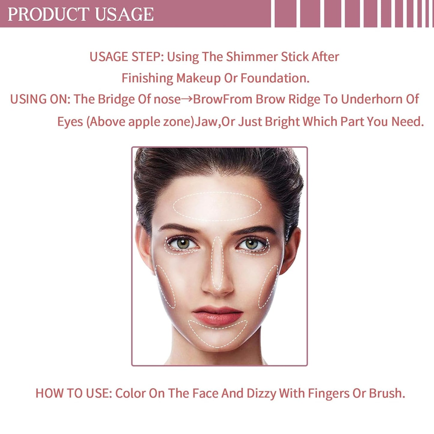 Purple Highlighter Stick, Highlighter Makeup for Face & Body, Body Shimmer Stick, Multi-Use Cream 3D Contour Stick for All Skin Types, Glow, Waterproof, Long Lasting, Ideal for Daily, Party